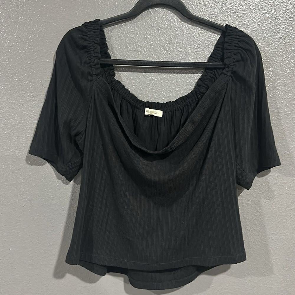 Madewell Pointelle Peasant Top M